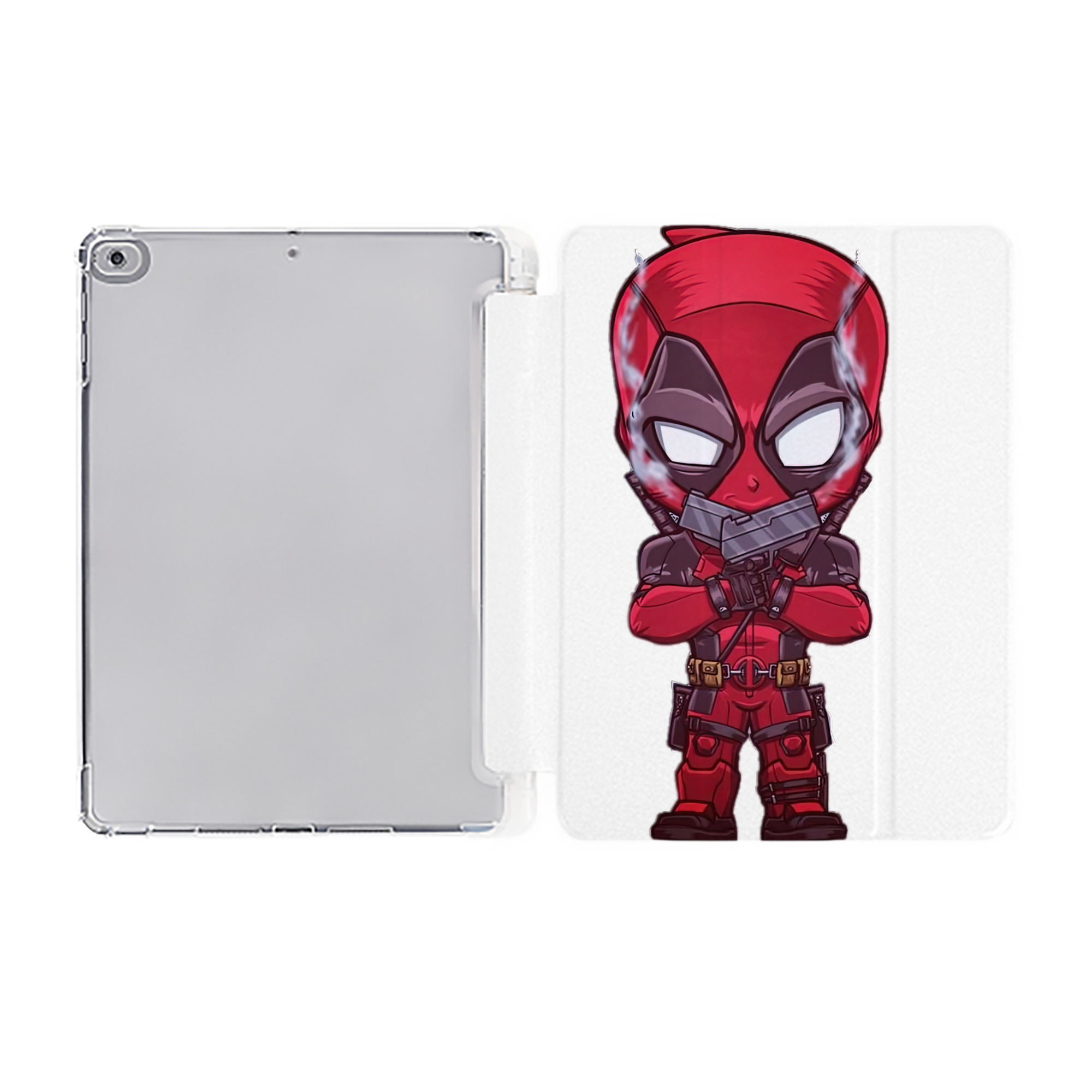 （画像用） Deadpool デッドプール IPad ケース ペン収納付き 三つ折りスタンド PUレザー×シリコン 対応機種9.5/10.5/10.9インチ